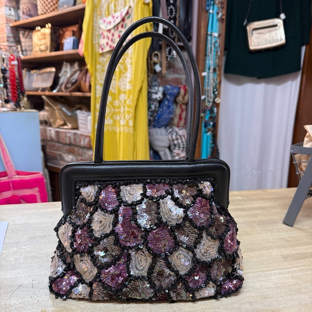 MALI PARMI Silk Sequined Vintage Bag